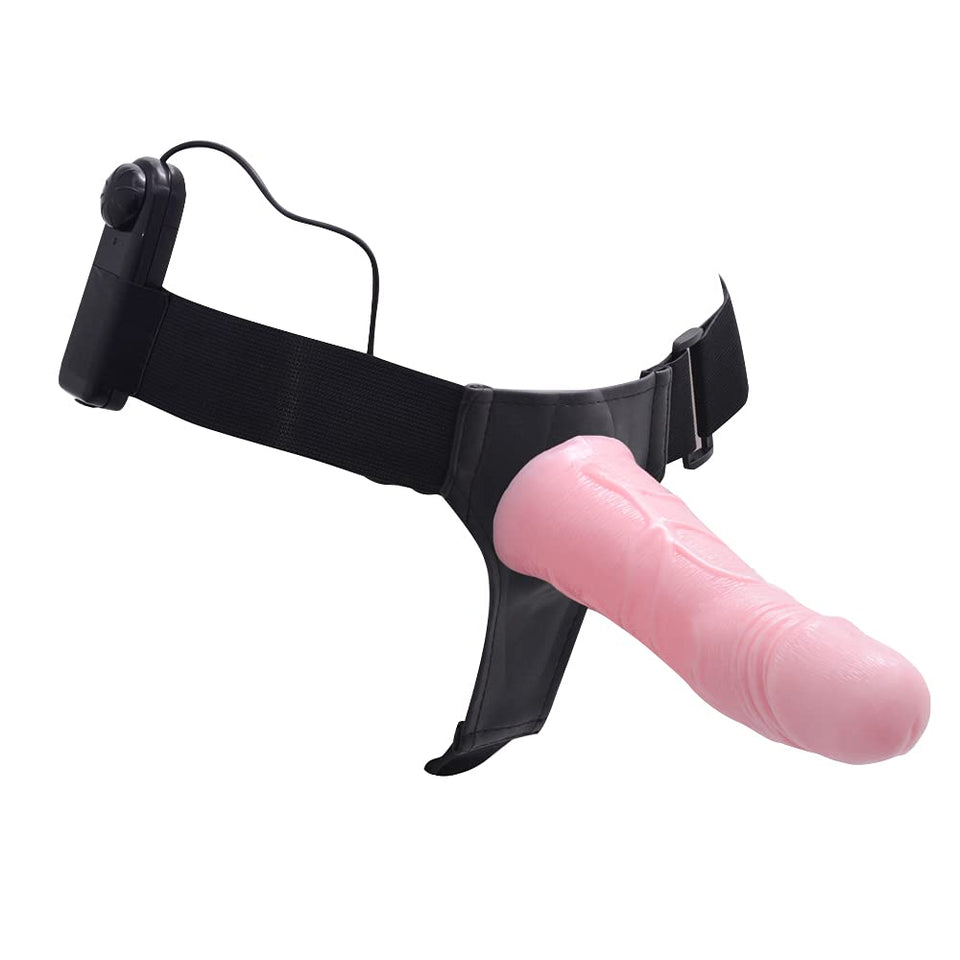 Vibrating Adjustable Hollow Strap-On Harness Extender Bigger Penis Dildo Sleeve Cock Cover Penis Extension Increase The Size and