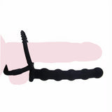 Silicone Strap On Penis Butt Plug, Anal Beads with Cock Ring, Delay Ejaculation Anus Plug Adult Massager Double Penetration Dild