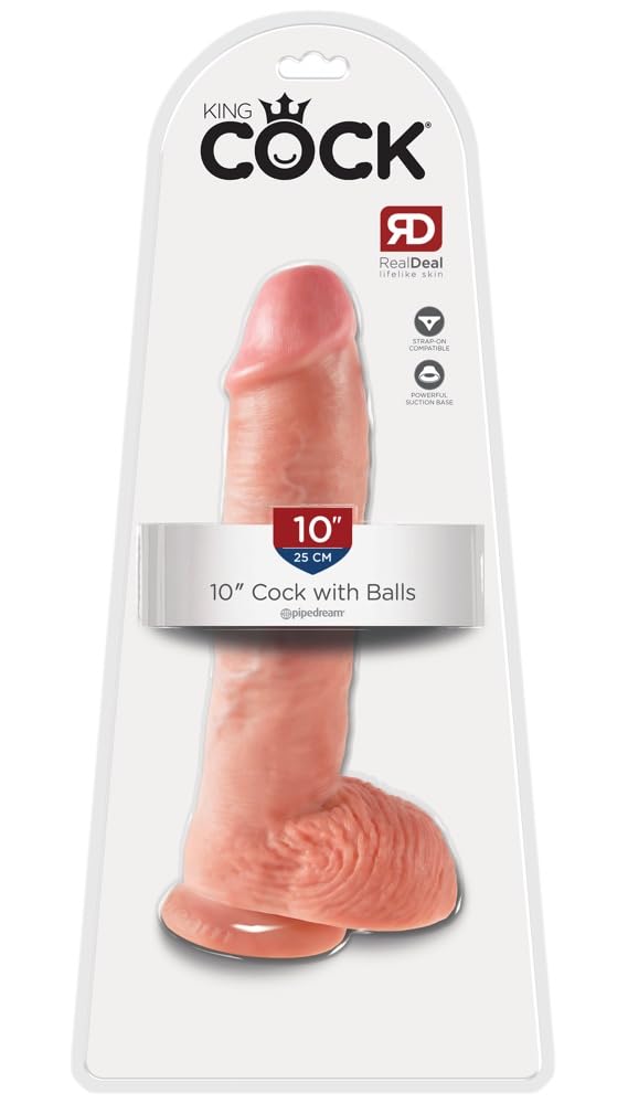 Pipedream King Cock with Balls, Flesh, 10 Inch
