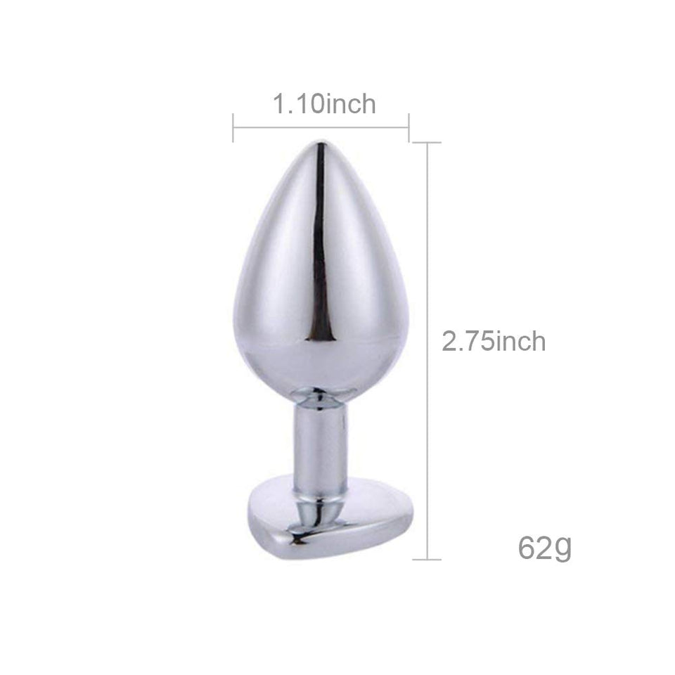 Rustless Metal Anal Butt Plugs Blue Jewelry Heart Shaped Anal Trainer Sex Toys Unisex Valentine 's/Birthday Gift for Lover Romi