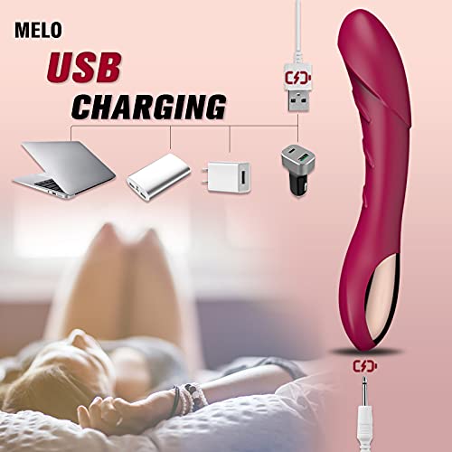 G Spot Dildo Vibrator For Vagina Clitoris Anal Stimulation, Waterproof Rechargeable Quiet Vibrating Powerful Vibrators Adult Sex Toy Gift For Women Couple With 12 Vibration Mode- Melo