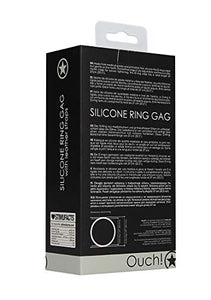 Silicone Ring Gag  W/ Leather Straps Blk