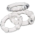 Cloud 9 Beaded C-Ring Penis Bands 3 Sizes Pack Clear