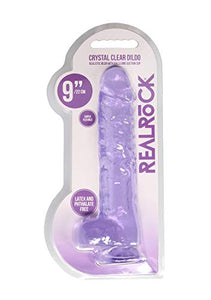 Realrock 9In Realistic Dildo W/ Balls Clear Purple