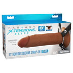 Fantasy X-Tensions Elite 8In Silicone Hollow Strap-On Dual Density - Brown