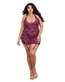 Dreamgirl Women'S Plus Garter Slip, Mulberry, One Size Queen