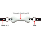 Pfylinqo Dog Bone Mouth Gag White Pet Bone Bite Ball Gag Adjustable Bondage BDSM Fetish Slave Restraints Sex Toys Slave SM Game