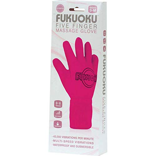 Fukuoku Pink Right Hand Five Finger Vibrating Massage Glove - (Fits Small To Medium Hand)