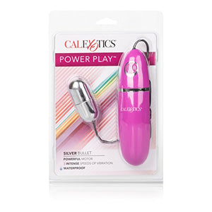 Calexotics Power Play Wired Remote Control Bullet Vibrator - Waterproof Sex Toys For Couples - Adult Vibe Egg Massager - Silver