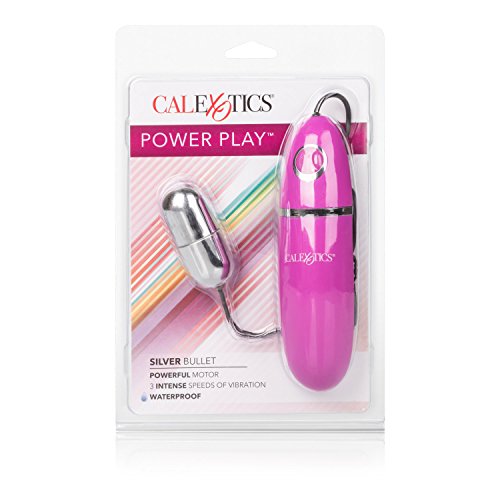 Calexotics Power Play Wired Remote Control Bullet Vibrator - Waterproof Sex Toys For Couples - Adult Vibe Egg Massager - Silver