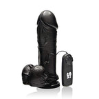 Si Novelties Thick Cock with Balls  Egg and Suction  Black  8 Inch  2688 Ounce