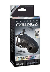 Pipedream Fantasy C-Ringz Hardcore Silicone Cock Block Dildo, Black, 1 Pound