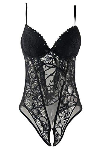 Ms Nightfall Crotchless Teddy Black S/M