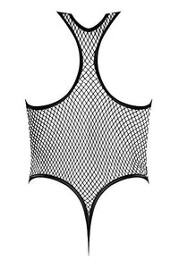 Fishnet Deep Plunge Teddy Black Sm