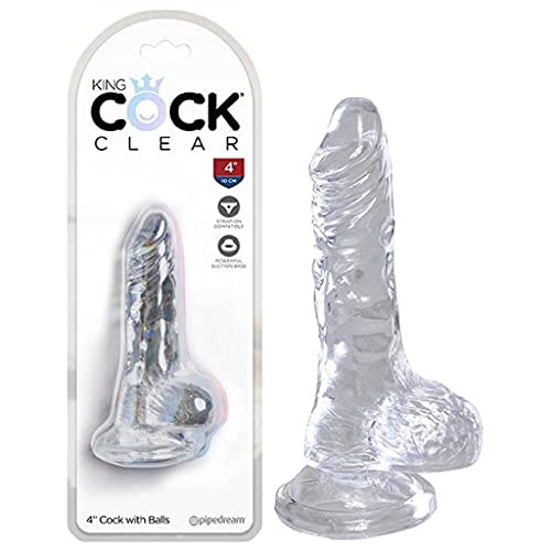 King Cock Clear 4In Cock With Balls