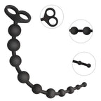 Anal Beads Silicone Butt Plugs Anal Trainer Plug Pull Ring Chain with 10 Beads G-spot Prostate Massage Masturbation Sex Toys for
