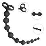 Anal Beads Silicone Butt Plugs Anal Trainer Plug Pull Ring Chain with 10 Beads G-spot Prostate Massage Masturbation Sex Toys for