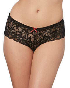 Dreamgirl Womens Cheeky Crotchless Panty, Black, Medium