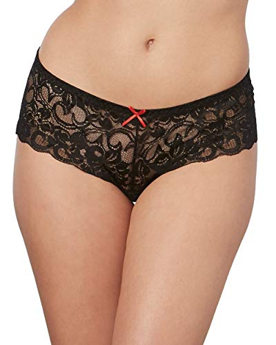 Dreamgirl Womens Cheeky Crotchless Panty, Black, Medium