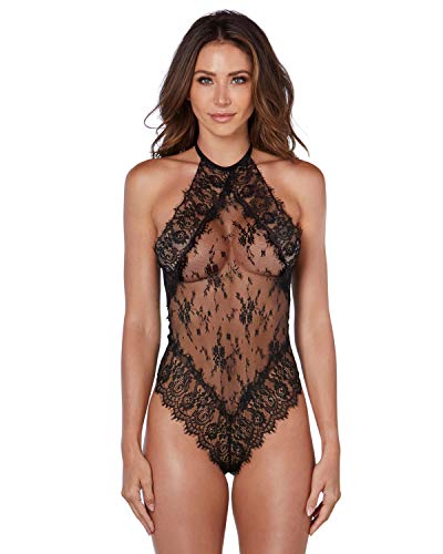 Dg Halter Teddy W/ Snap Crotch Blk M