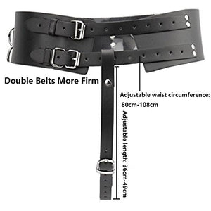 Vibrator Leather Constrained Forced Strap - Electric Leather Waistband Harness Fixed Tie Belt Harness Vibrator Holder(Wand Or Vibrator Not Included)