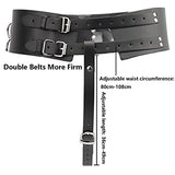 Vibrator Leather Constrained Forced Strap - Electric Leather Waistband Harness Fixed Tie Belt Harness Vibrator Holder(Wand Or Vibrator Not Included)