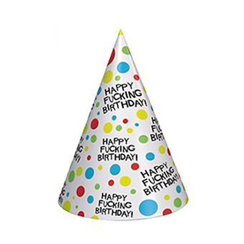 Candy Prints X-Rated Birthday Hats, 8 Count