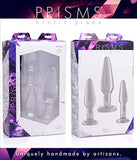 Prisms Dosha 3 Piece Glass Butt Plug Set Anal Training Kit With 3 Sizes Of Clear Anal Plugs With Smooth Flat Base For Men And Women Adult Couples Beginners And Advanced Easy To Clean 3 Pack