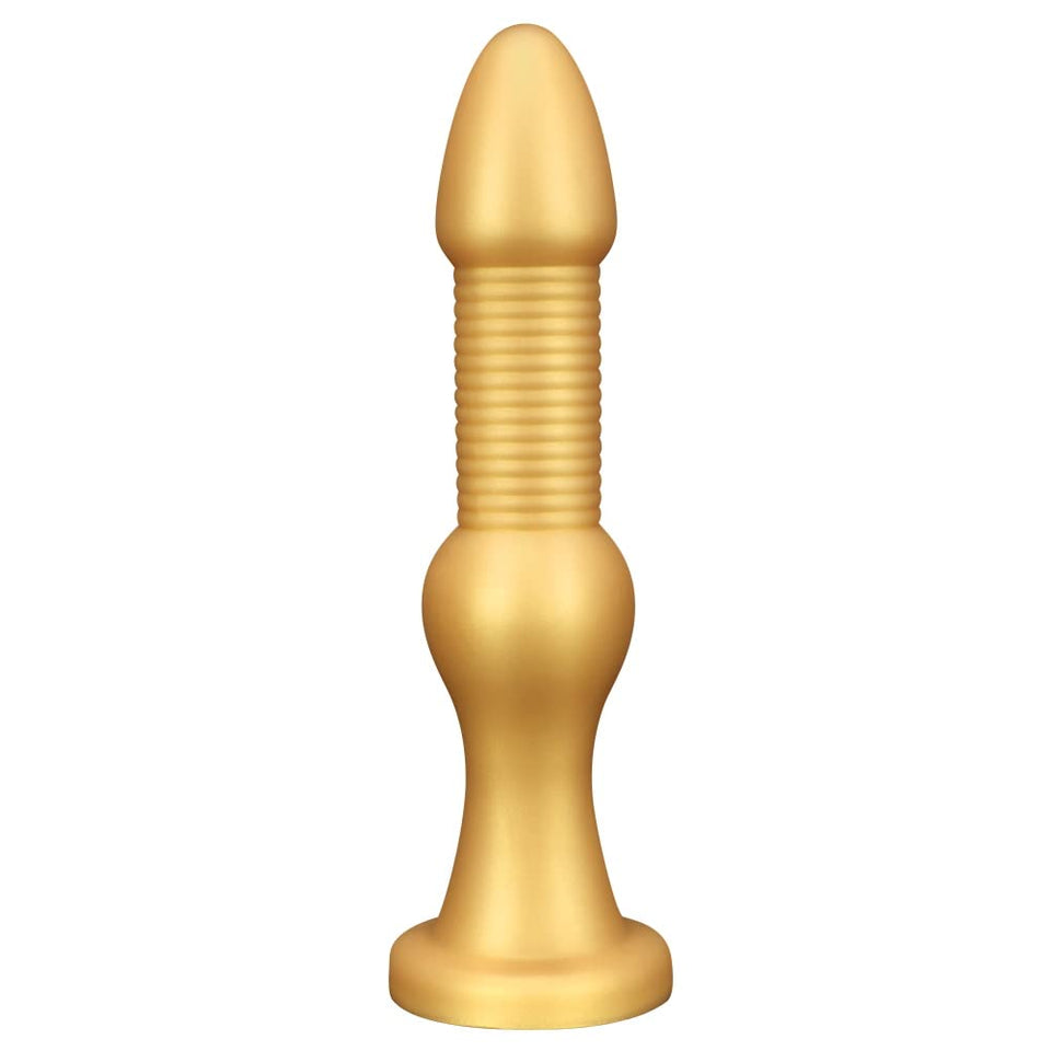 Super Long Anal Beads,Liquid Silicone Screw Thread Butt Plug Strong Suction Cup Long Anal Plug Prostate Massage Anal Trainer Dil