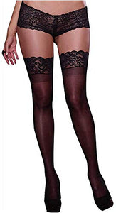Dg Thigh Highs W/ Silicone Top Blk Q