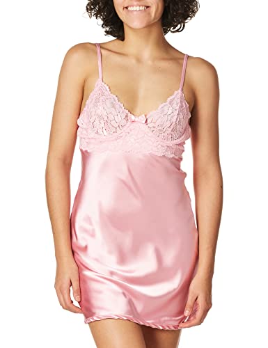Elegant Moments Womens Charmeuse Babydoll With Lace Bodice Underwire Cups, Cashmere Rose, Medium
