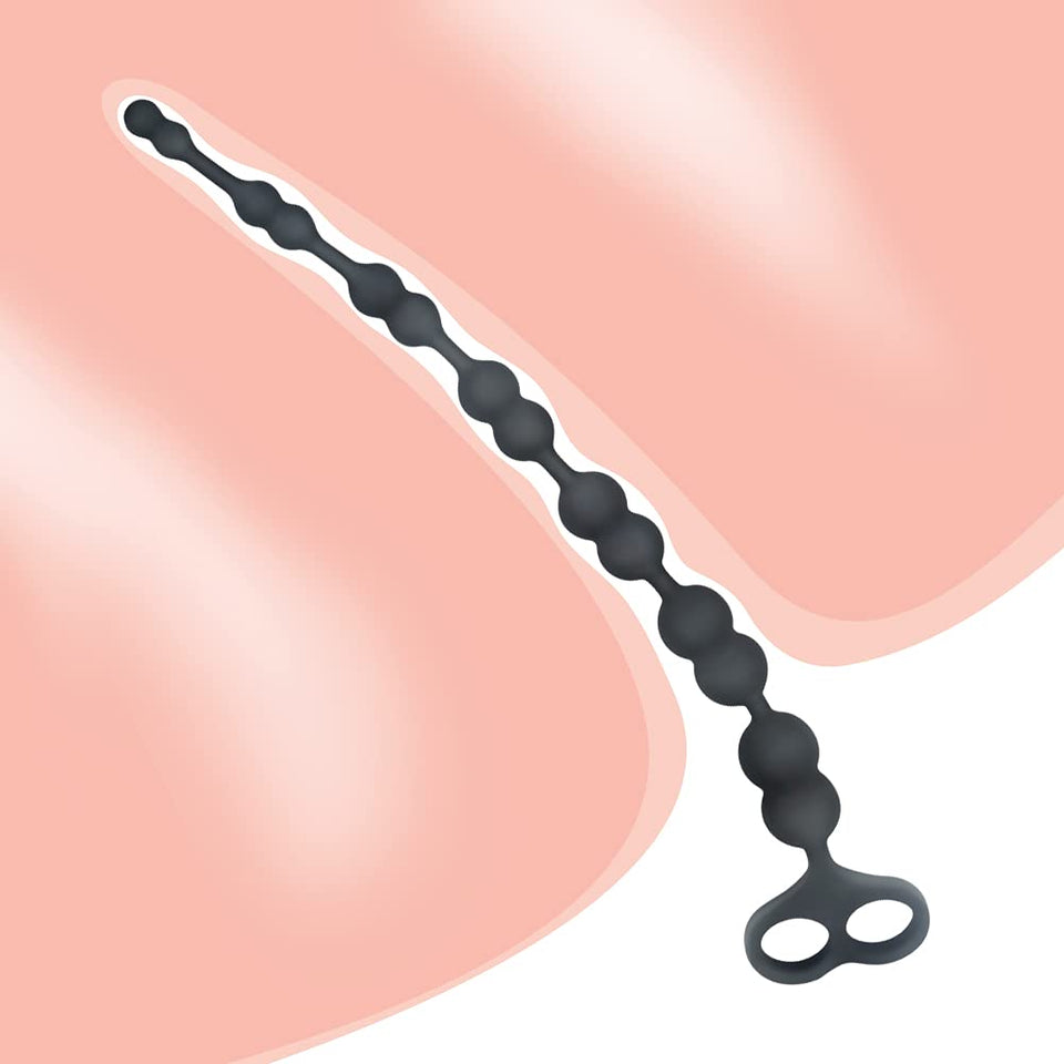 FST Anal Beads with 7 Double Balls, Anal Plug with Safe Pull Ring Sex Toys for Women Men