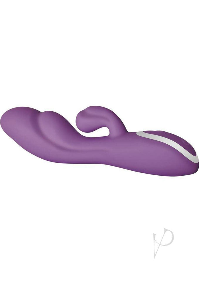 Rampage Powerful Thick Dual Silicone Rechargeable Rabbit Vibrator Purple