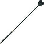 Spartacus Heart Bat Leather Crop, Black, 25.5 Inch