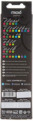 Doc Johnson Mood - Powerful - 7 Function Waterproof Bullet-Style Vibrator (5.2 Inches) - Whisper Quiet With Velvet Touch Finish