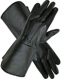 SI MENS MEDIEVAL RENAISSANCE COSTUME COSPLAY SWORDSMAN STEAMPUNK UNLINED LEATHER GLOVES GAUNTLETS (LARGE, GREY)