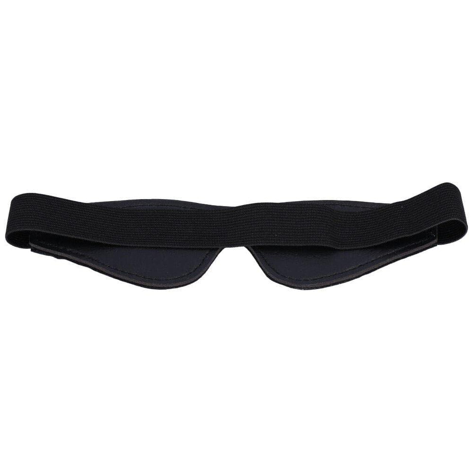 Dark Amour Seductive Leather Blindfold for Bondage & BDSM Play - Sensory Deprivation Patent Black Leather, One Size Fits Most