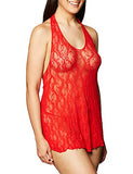 Mini Dress Lace Halter Red Accessory, Red, One Size