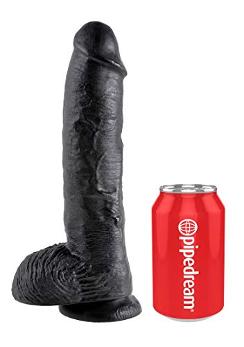 Pipedream King Cock With Balls, Black, 10 Inch