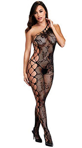 Off The Shoulder Bodystocking Black O/S
