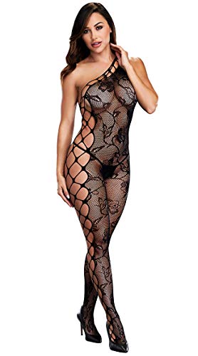 Off The Shoulder Bodystocking Black O/S