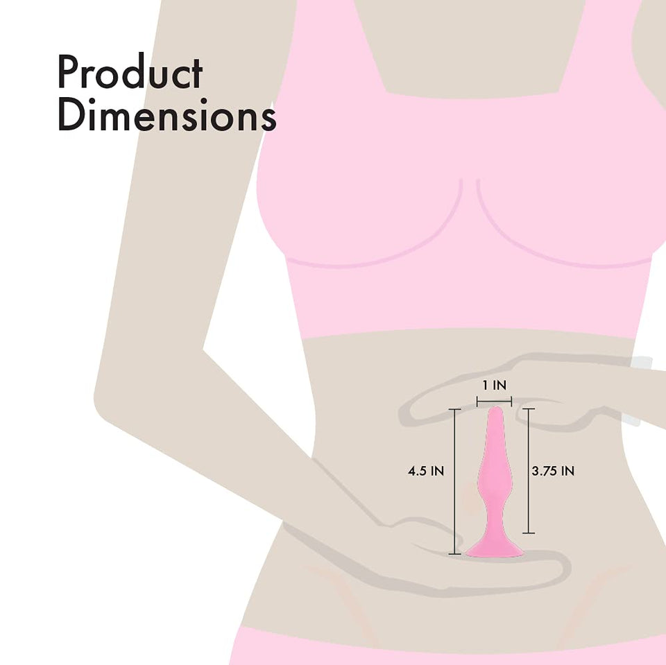 Pure Love Silicone Anal Butt Plug 4.5'', Adult Sex Toy, Classic Sex Toy, Pink