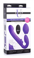 10X Remote Control Ergo-Fit G-Pulse Inflatable And Vibrating Strapless Strap-On - Purple