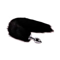 OOIIXX Anal Plug with Sexy Tail for Cosplay, Adult Sex Toys of Stainless Steel Anal Plug (18 inch Black, Small)