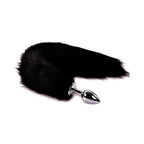 OOIIXX Anal Plug with Sexy Tail for Cosplay, Adult Sex Toys of Stainless Steel Anal Plug (18 inch Black, Small)