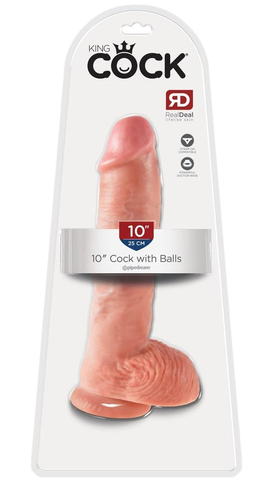 King Cock 10-Inch Cock With Balls - Flesh