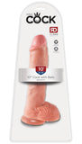King Cock 10-Inch Cock With Balls - Flesh