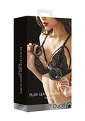 Ouch! Plush Leather Wrist Cuffs - Black