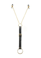 Fetish Fantasy Gold Cock Ring With Nipple Clamps