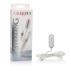 Calexotics Sterling Collection - Mini Wired Bullet Egg Vibrator - Sex Toys For Couples - Adult Vibe Massager - Silver - 1.5 Inch